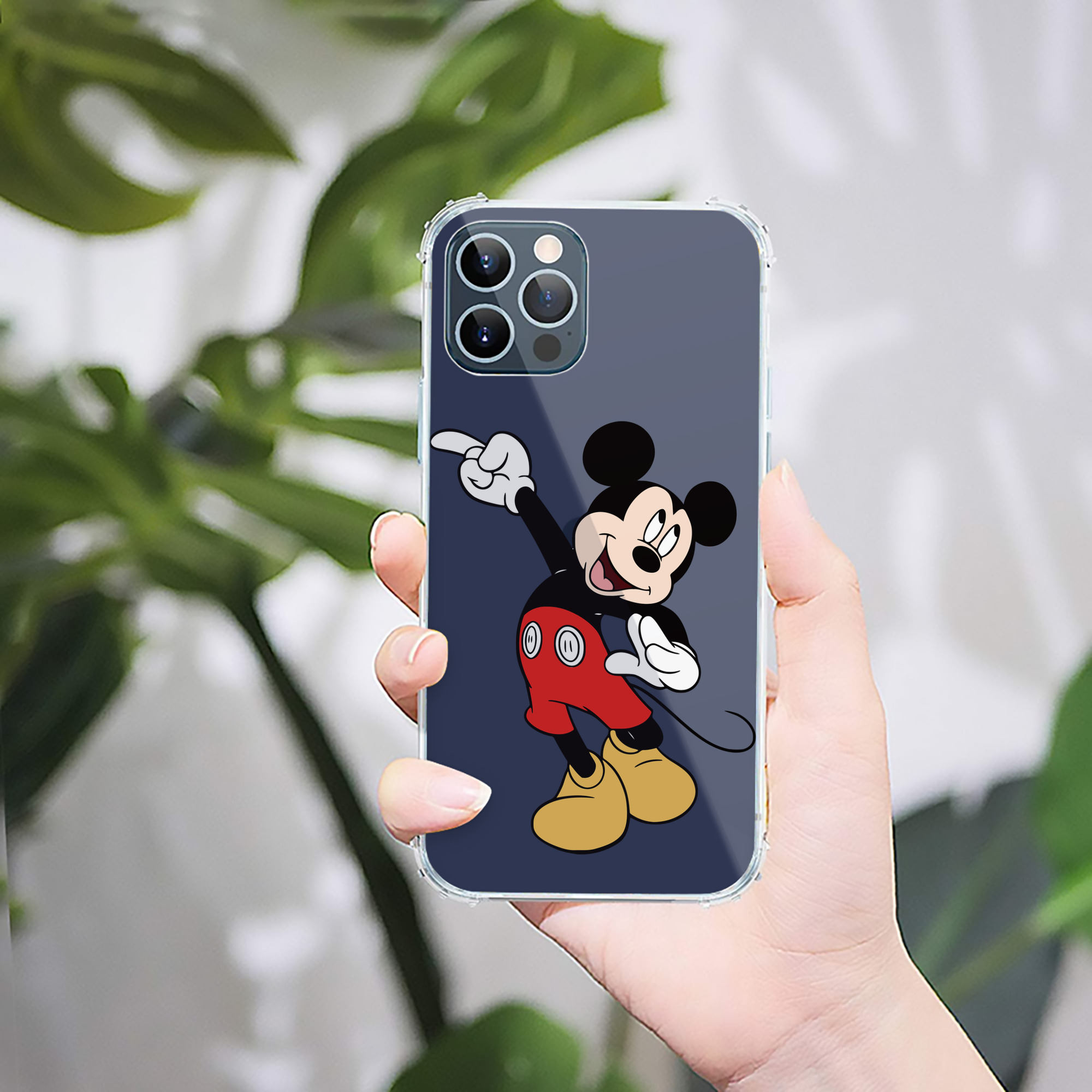 （画像用） ミッキーマウス Mickey Mouse 【iPhone 12シリーズ対応】透明スマホケース（クリアソフトケース）